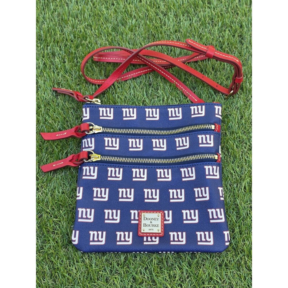 Dooney & Bourke New York Giants Triple-Zip Crossbody Purse Blue Bag NY Navy NWOT
